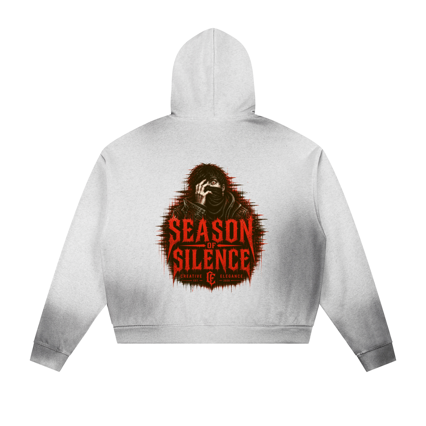 Sun Fade Frayed Raw Edge Fleece Zip Hoodie