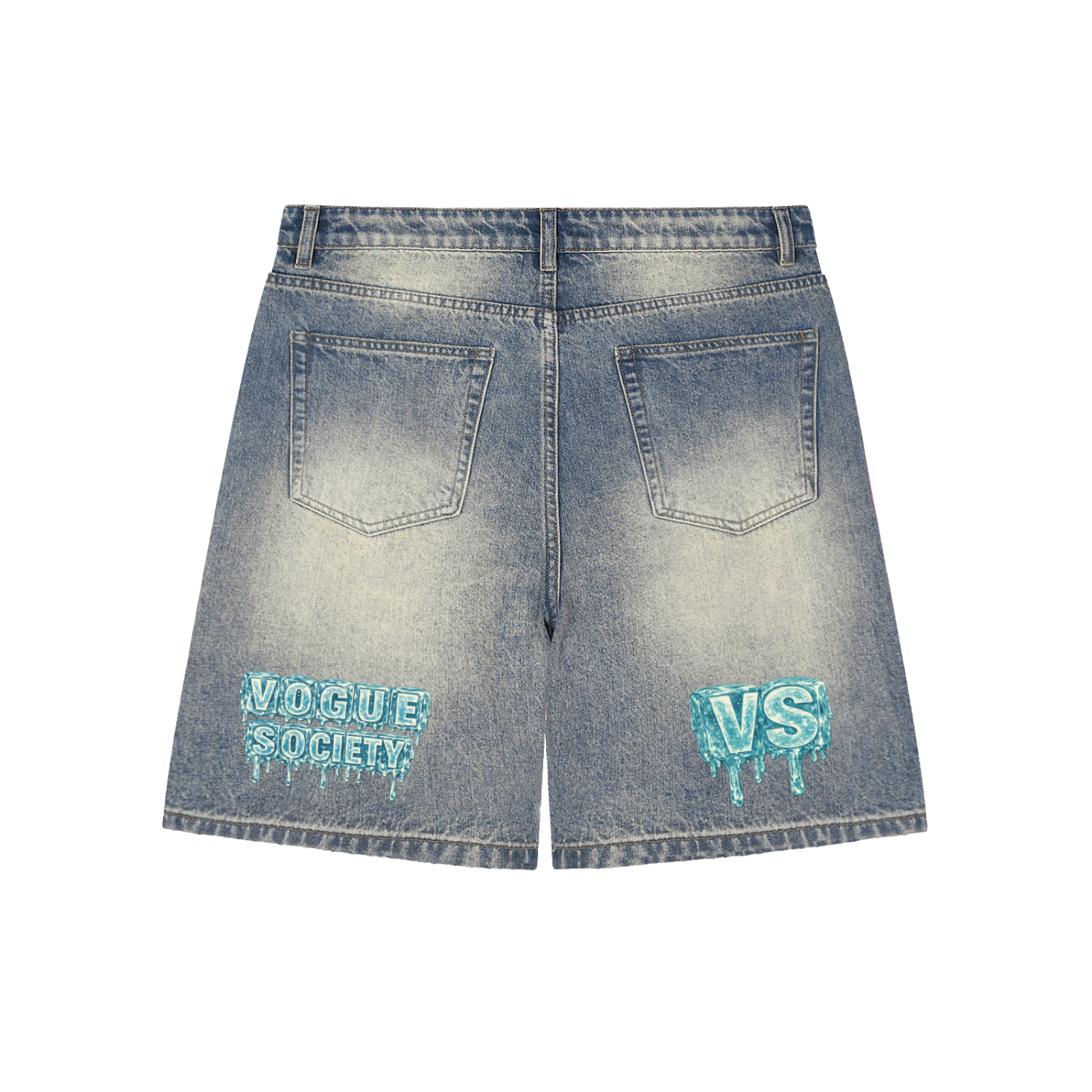 Faded Distressed Baggy Denim Shorts