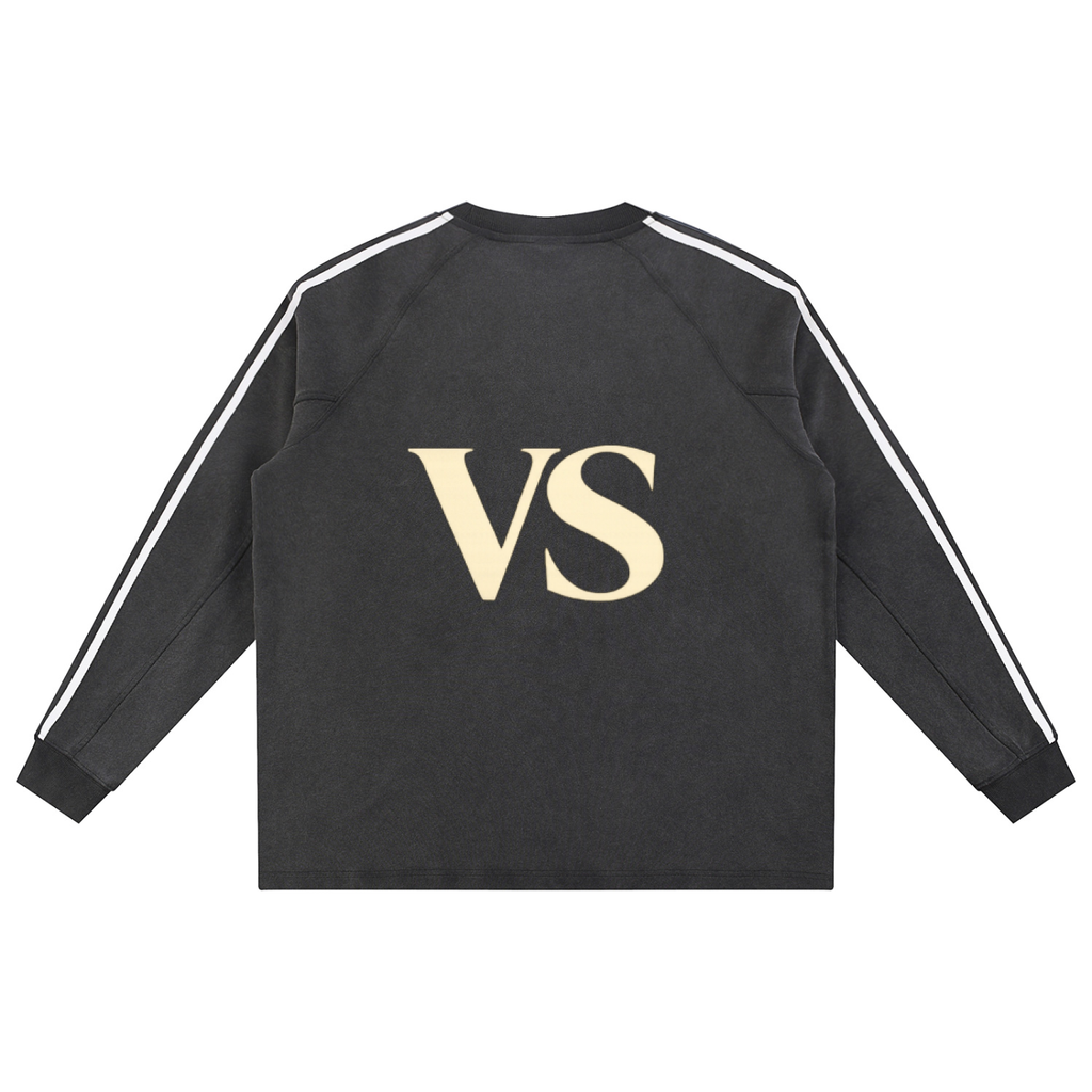Snow Washed Contrast Tape Sweatshirt