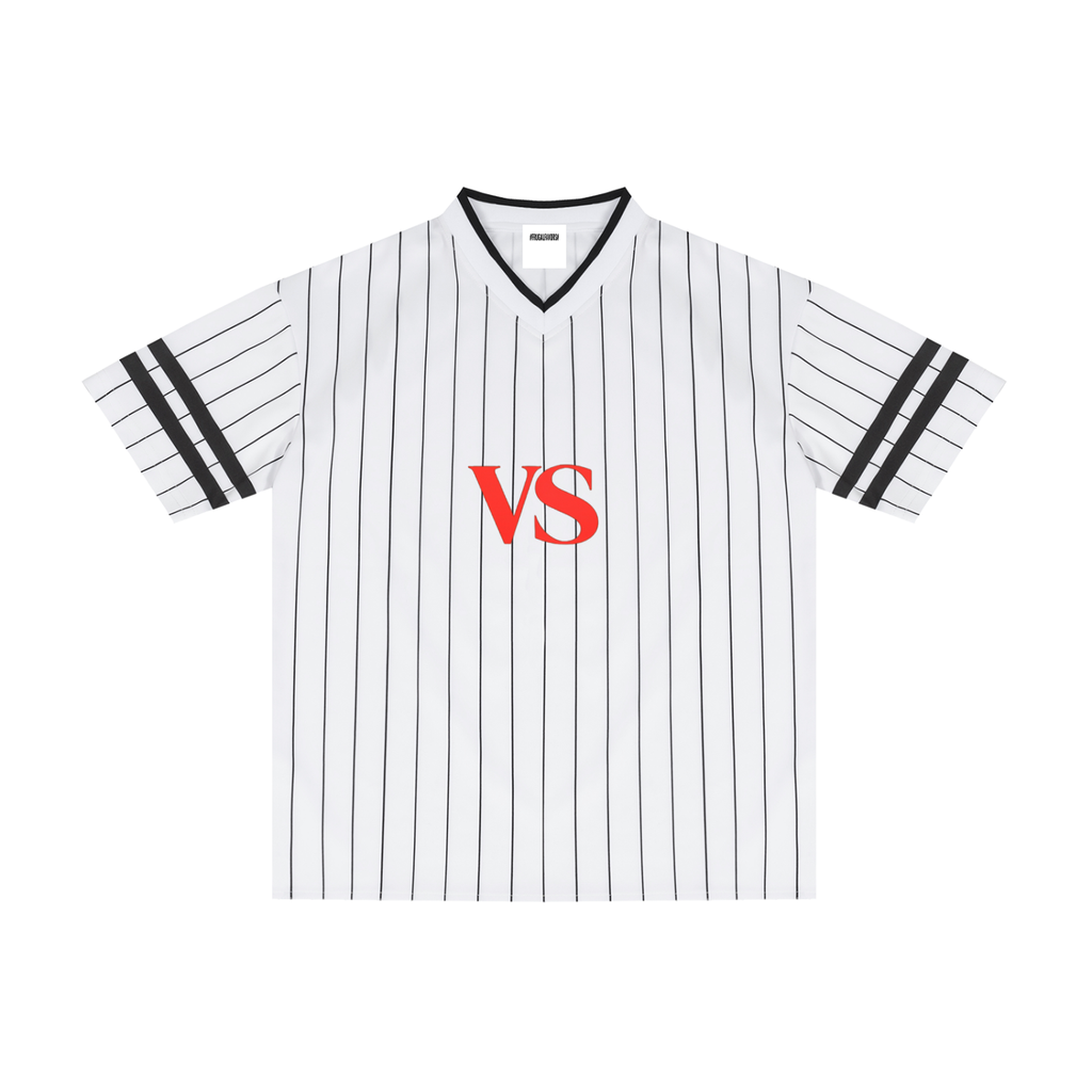 Unisex Striped Loose V-Neck T-Shirt