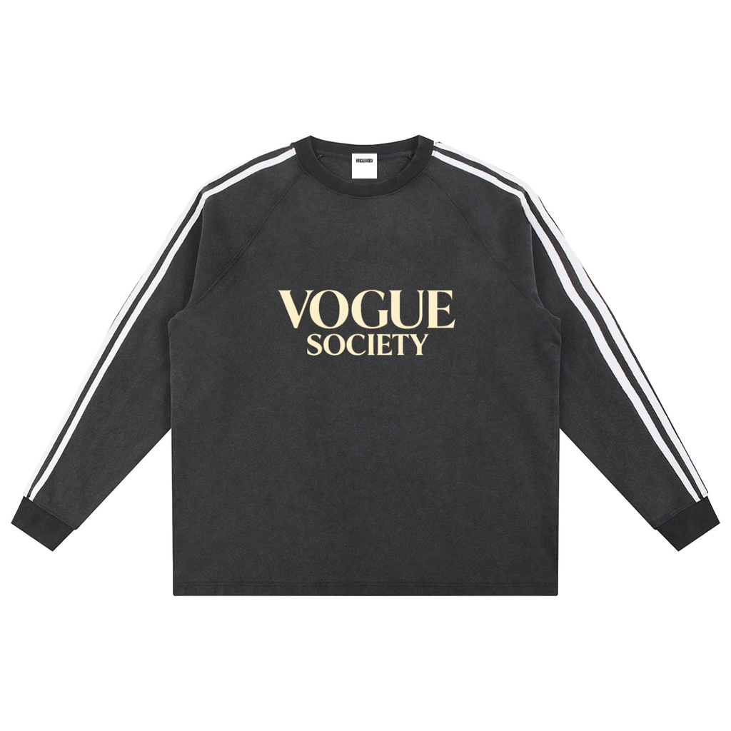 Snow Washed Contrast Tape Sweatshirt
