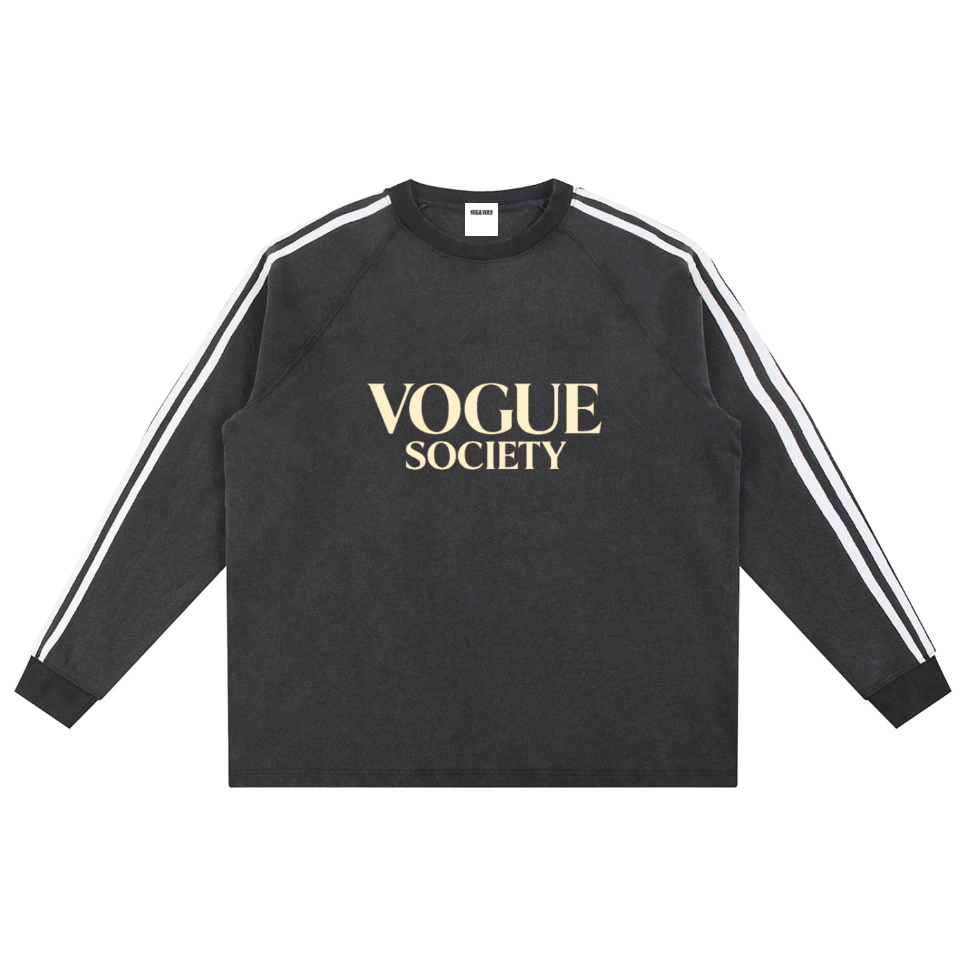 Snow Washed Contrast Tape Sweatshirt
