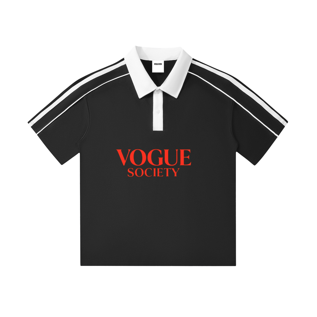 Contrast Collar Short-Sleeve Polo Shirt