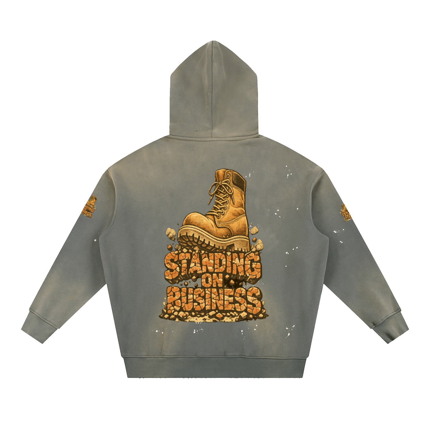Vintage Washed Frayed Fleece Hoodie