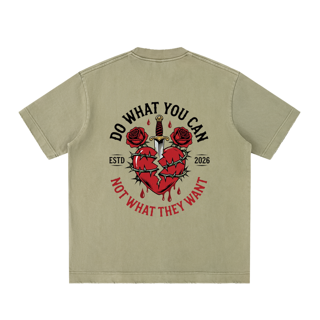 Heavyweight Vintage Washed Frayed T-Shirt