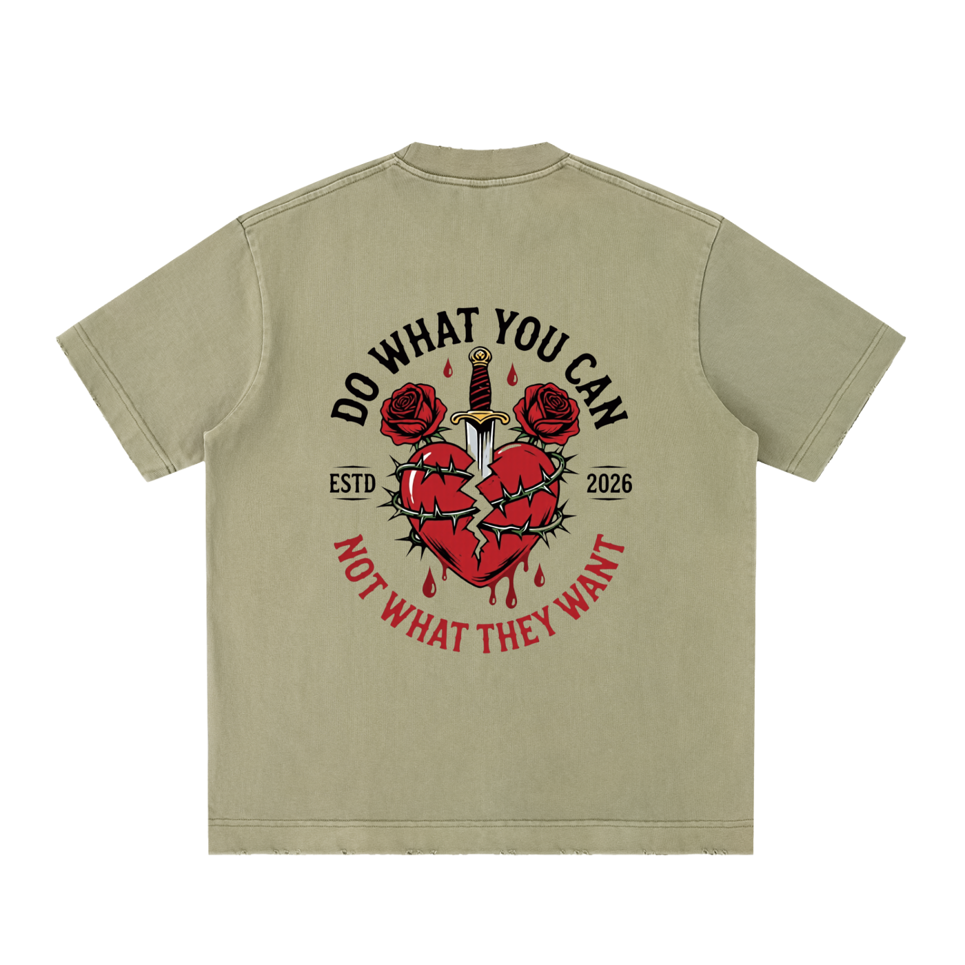 Heavyweight Vintage Washed Frayed T-Shirt
