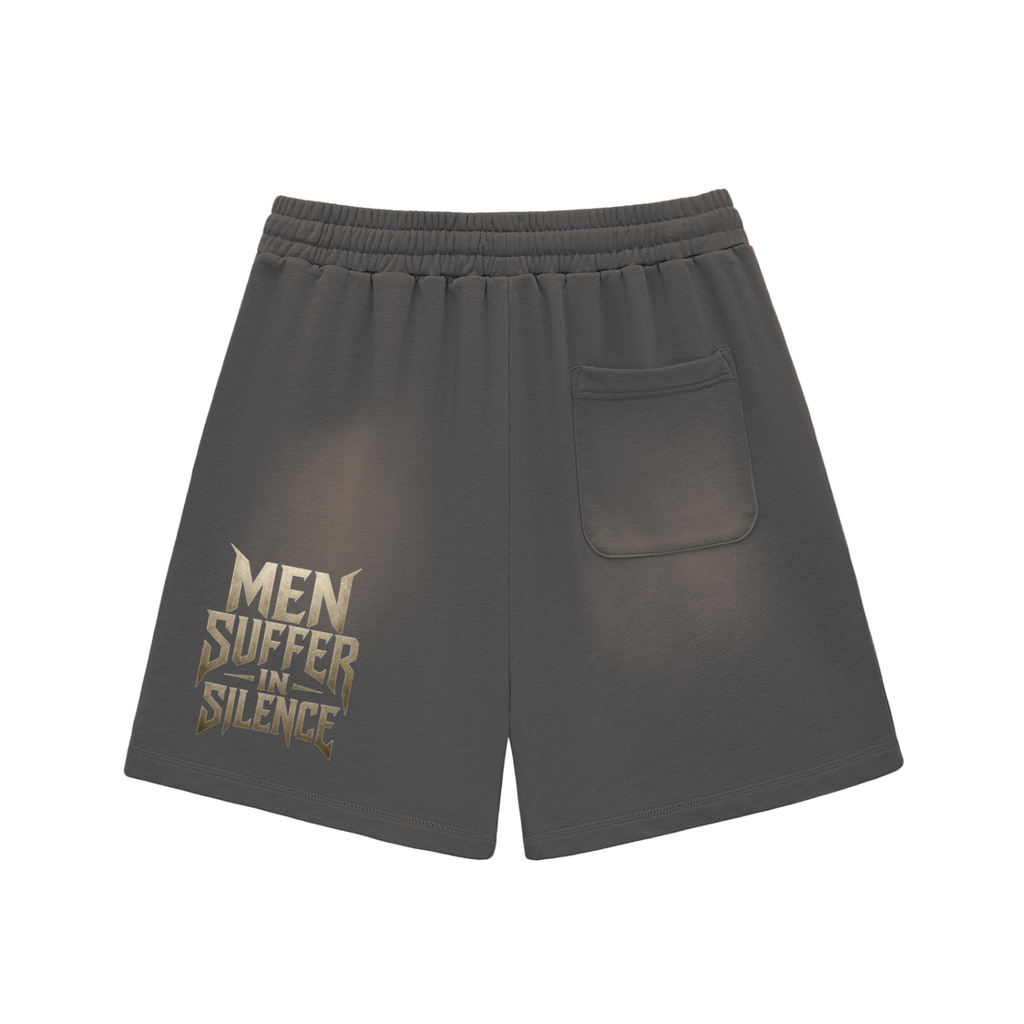 Sun Fade Raw Edge Cotton Shorts