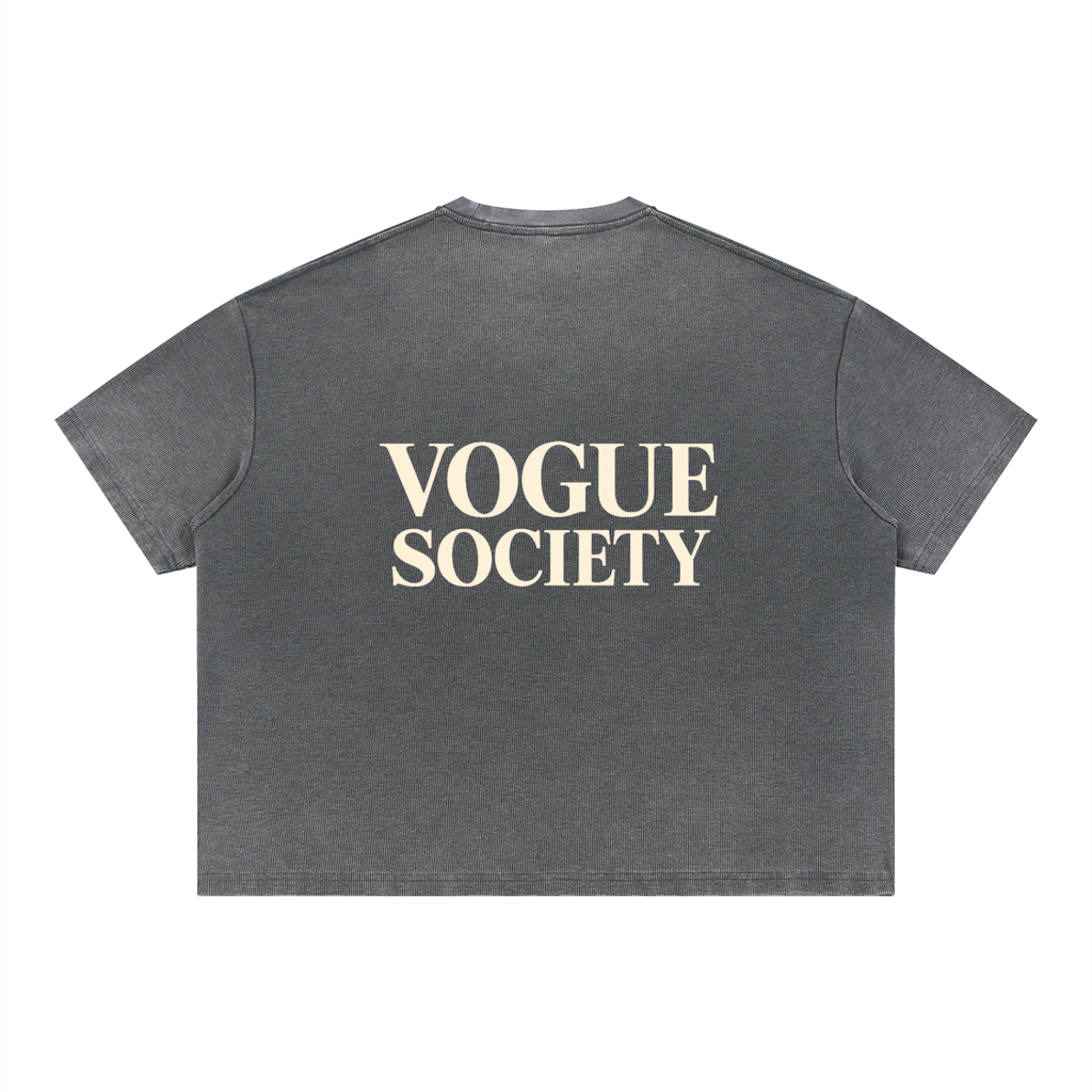 Unisex Vintage Wash Sunfade Boxy Waffle T-Shirt