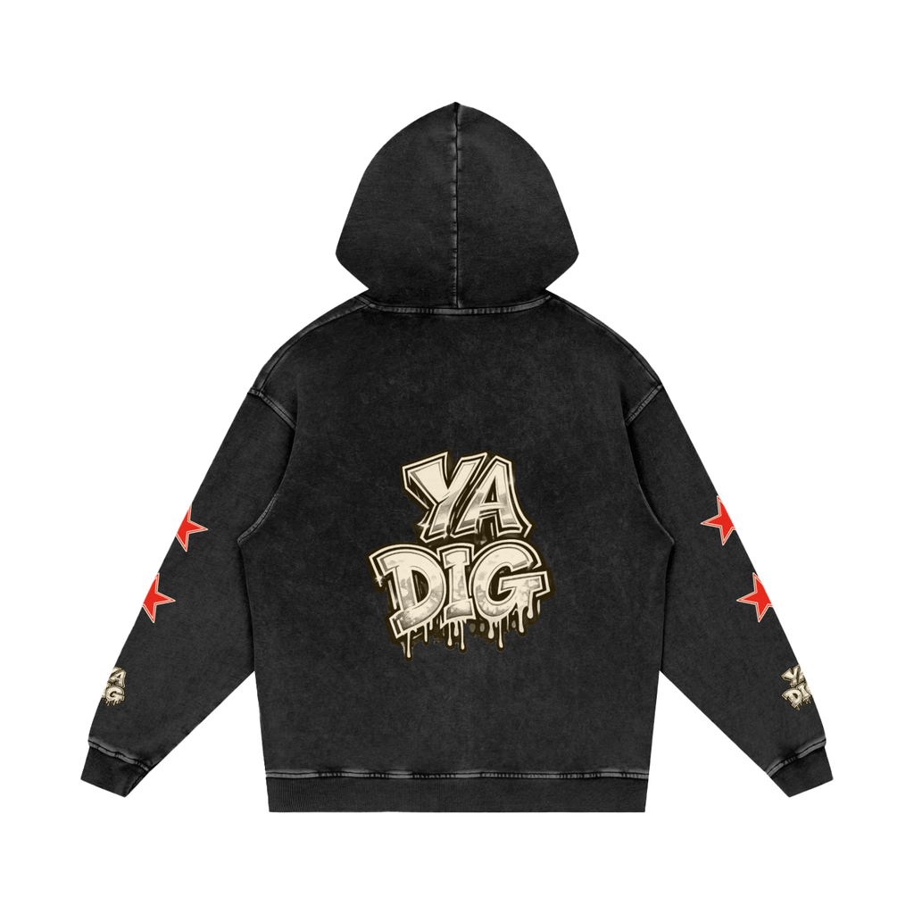 Snow Washed Loose Cotton Hoodie