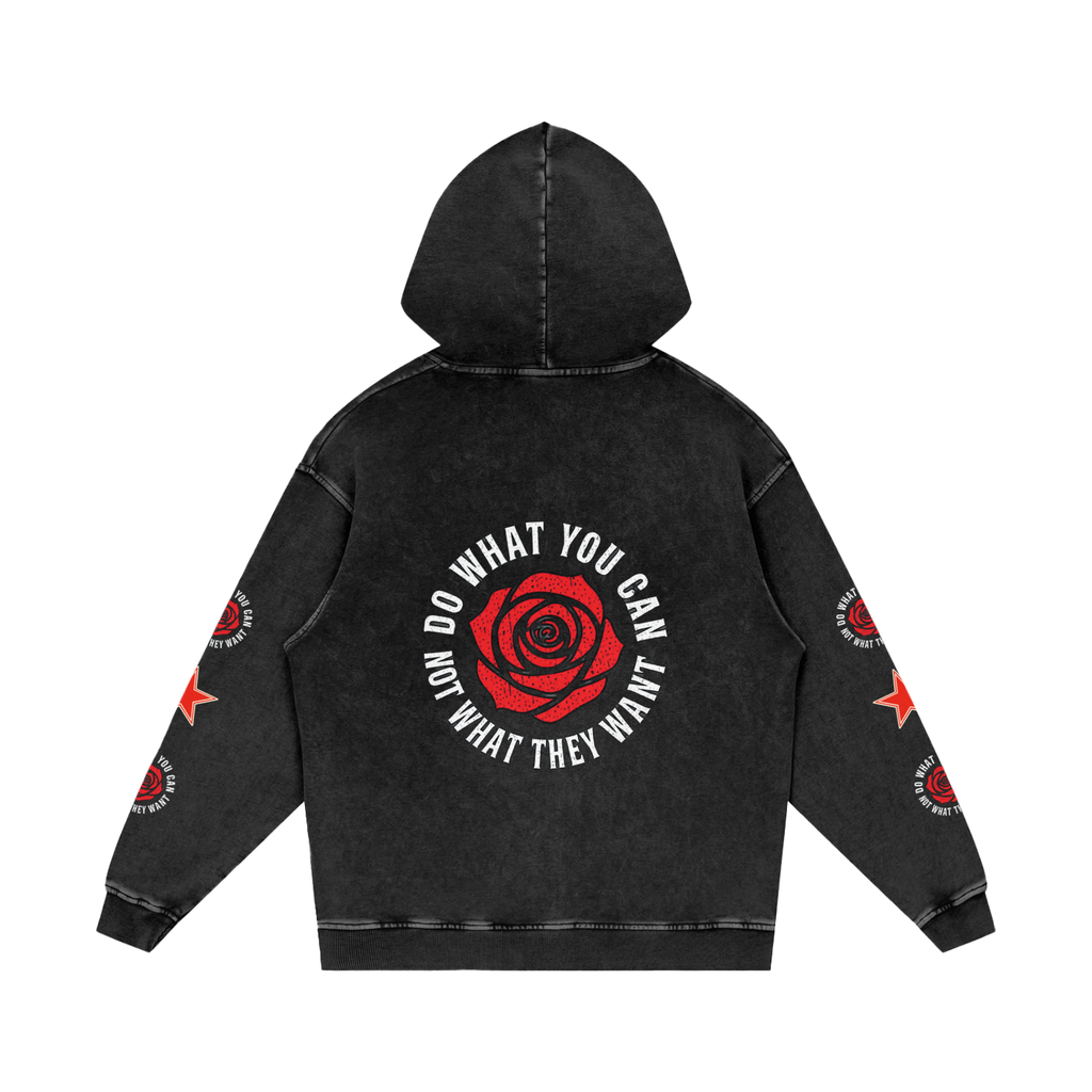 Snow Washed Loose Cotton Hoodie