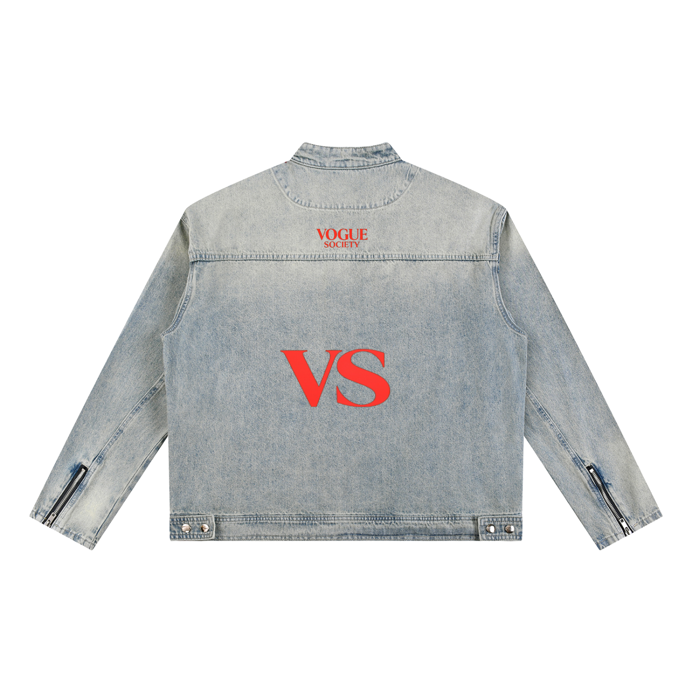 Vintage Wash Zip Denim Jacket
