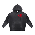 Vintage Washed Frayed Fleece Hoodie