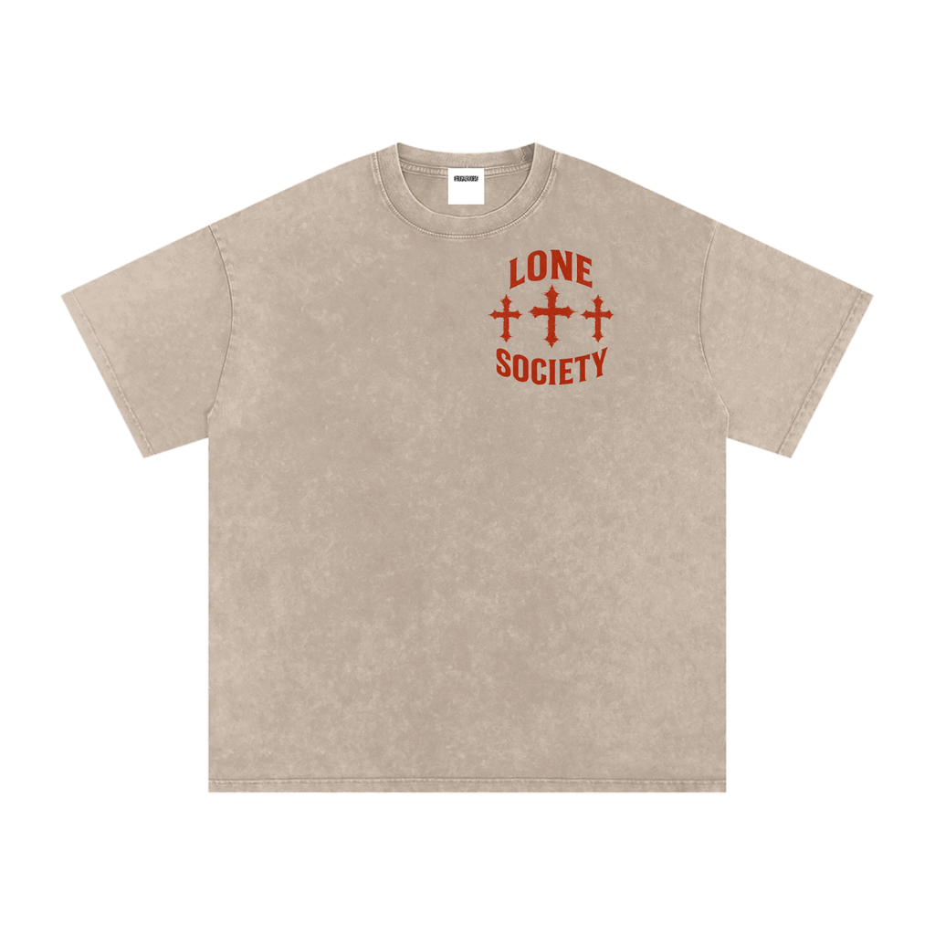 Snow Washed Oversized Cotton T-Shirt
