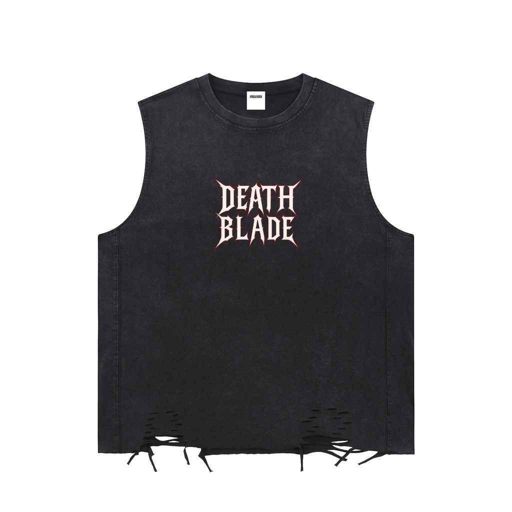 Snow Washed Raw-Hem Tank Top
