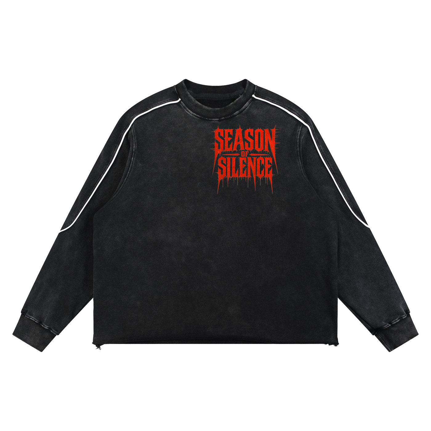 Mineral Wash Piping Raw Hem Sweatshirt