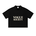Unisex Vintage Wash Waffle Boxy Polo Shirt
