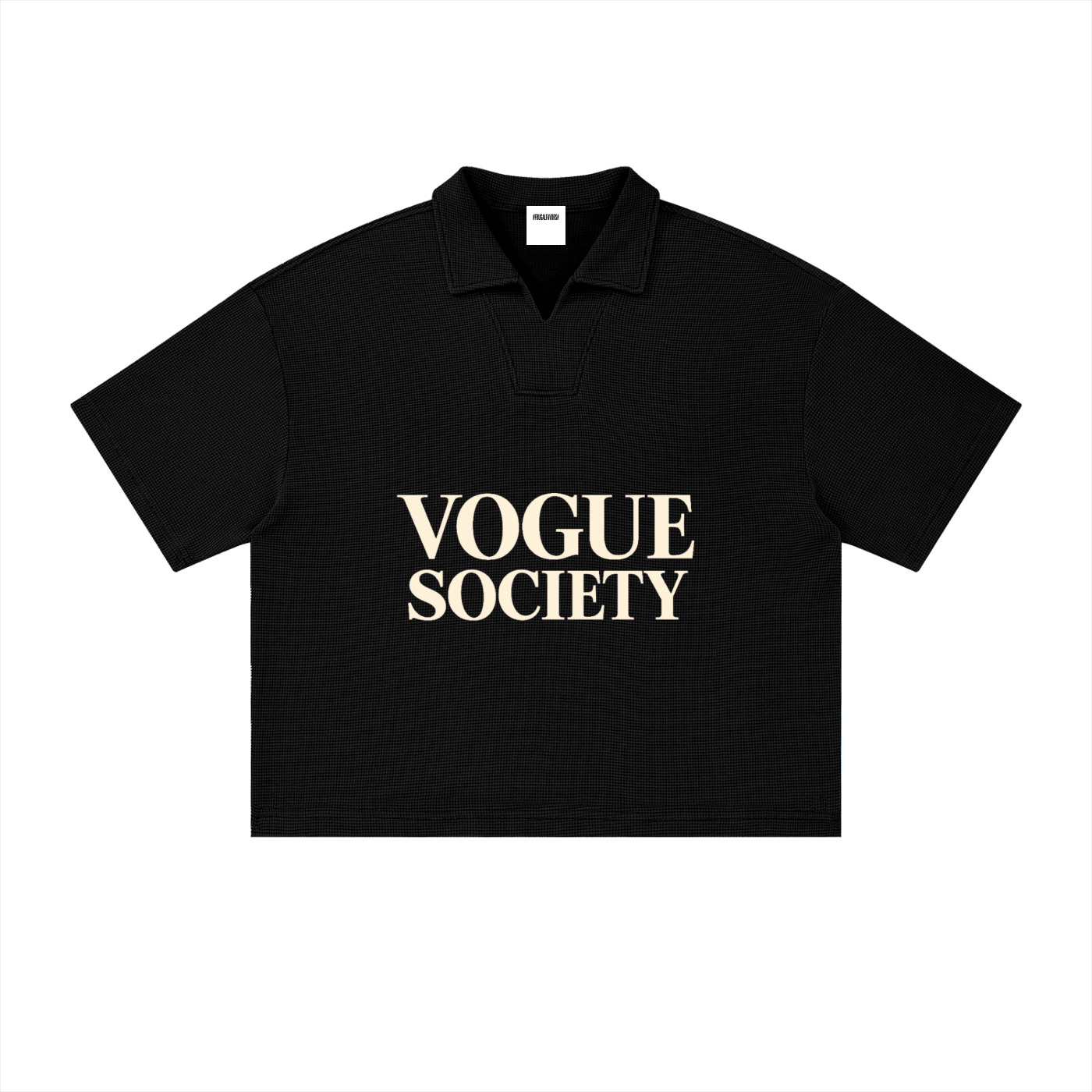 Unisex Vintage Wash Waffle Boxy Polo Shirt