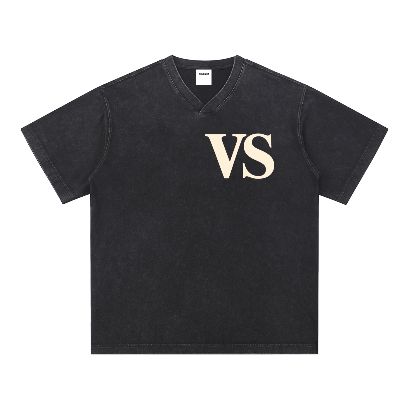 Snow Washed V-Neck Cotton T-Shirt