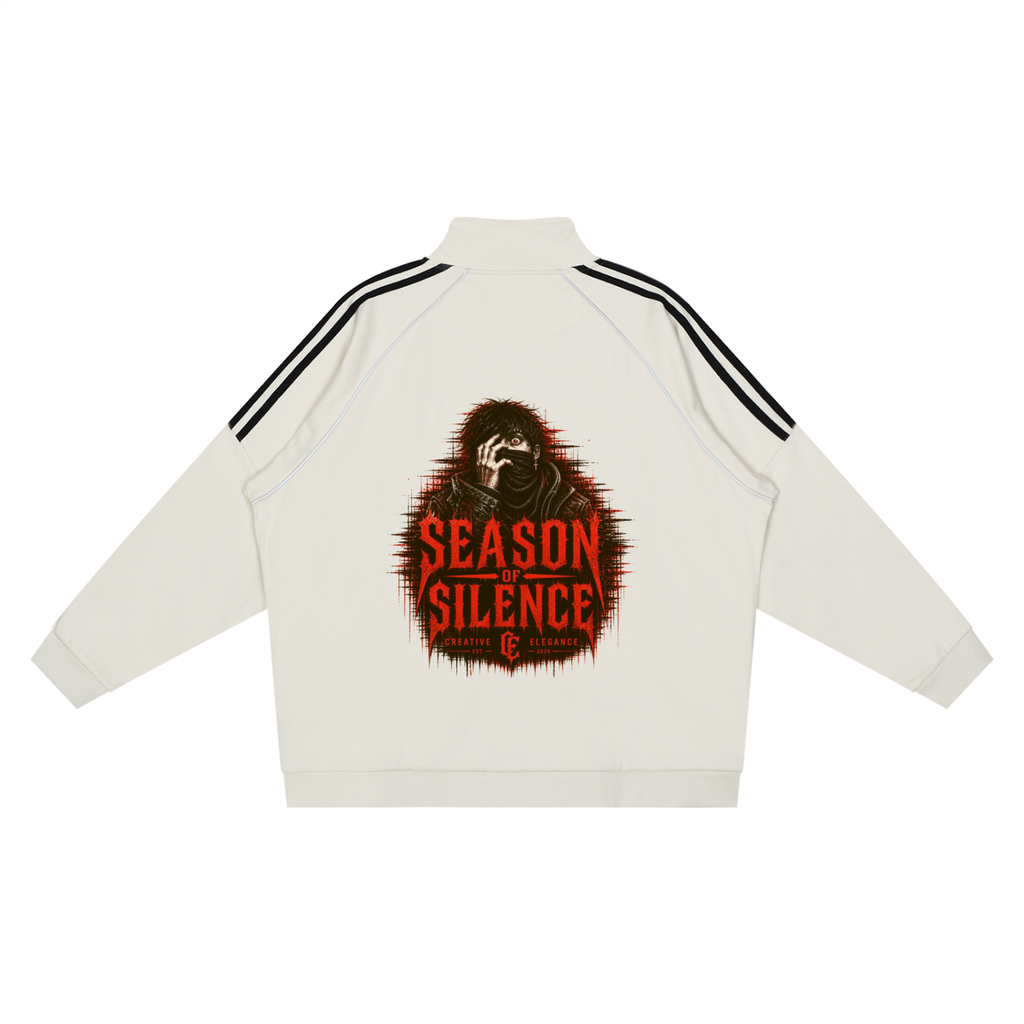 Reflection Striped Raglan Sleeve  Jacket