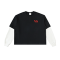 Layered Contrast Sleeve Cotton T-Shirt