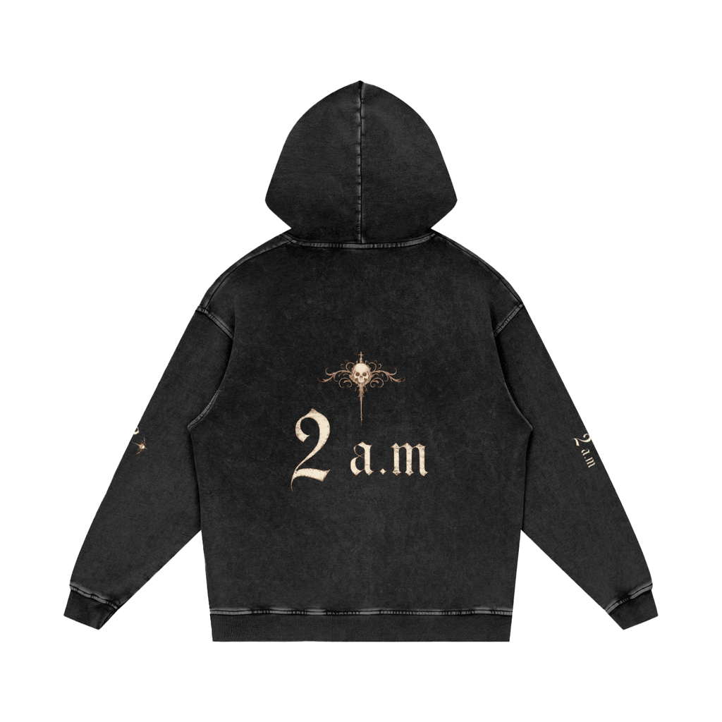 Snow Washed Loose Cotton Hoodie