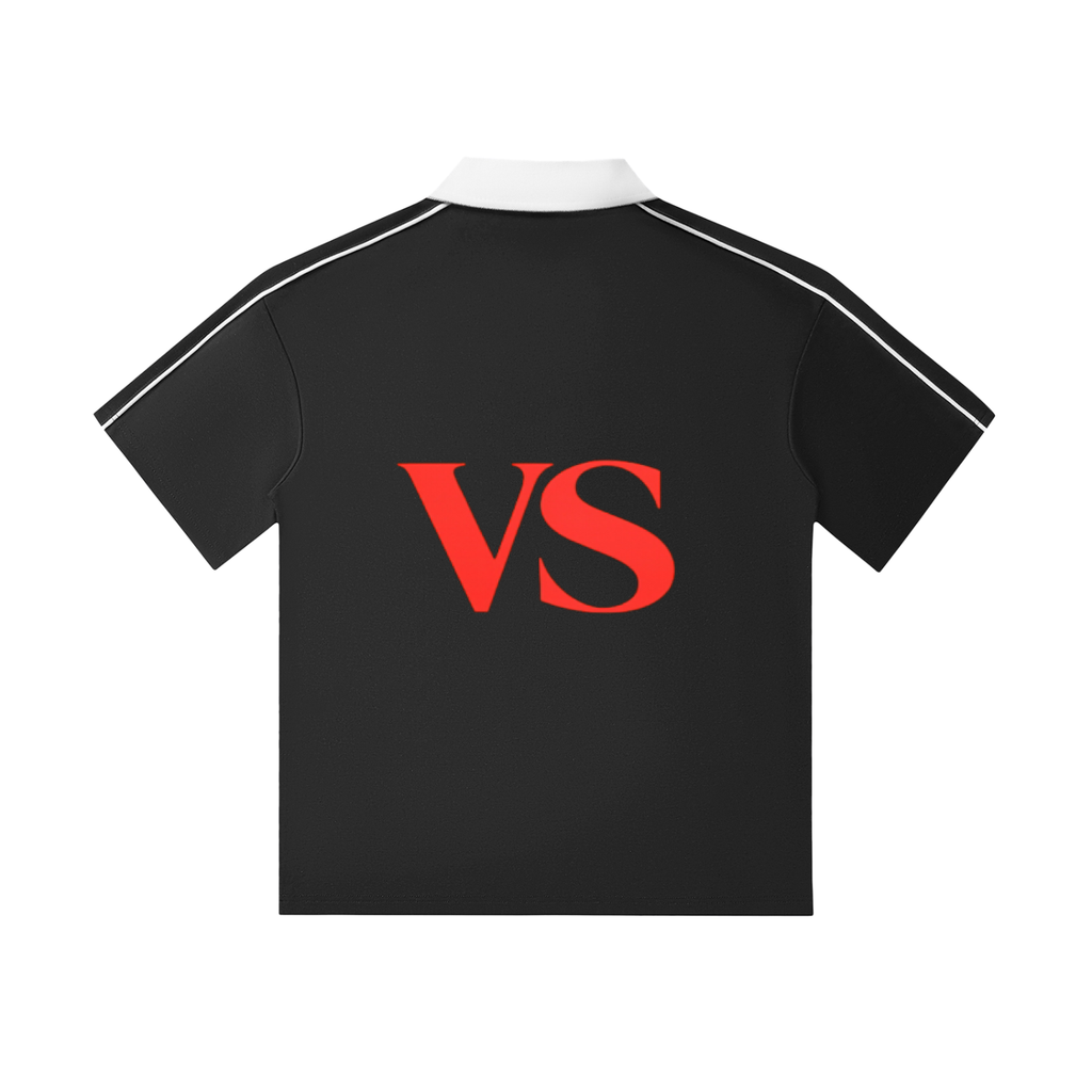 Contrast Collar Short-Sleeve Polo Shirt