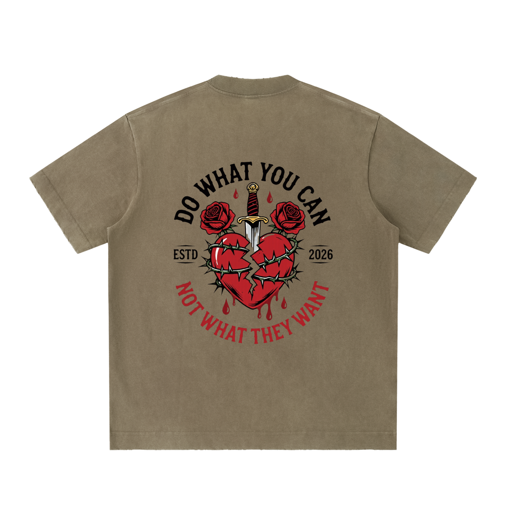 Heavyweight Vintage Washed Frayed T-Shirt