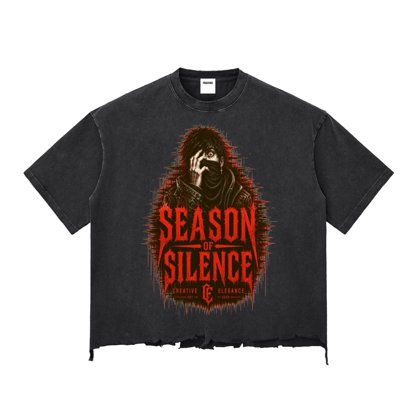 Snow Wash Raw-Hem Boxy T-shirt