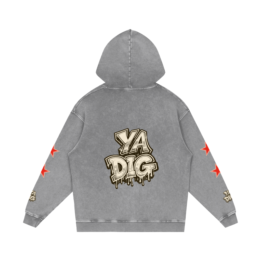 Snow Washed Loose Cotton Hoodie