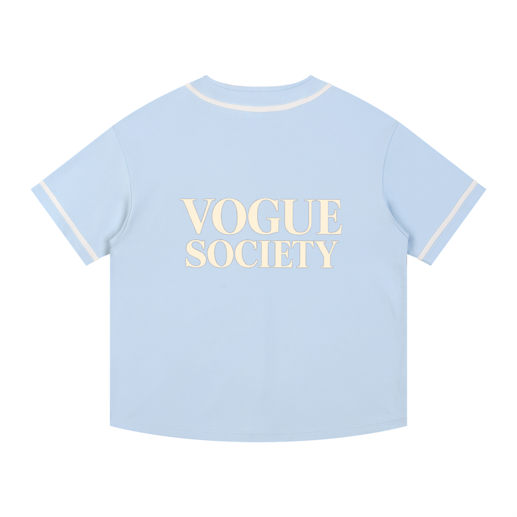 Contrast Piped Button-Up Jersey