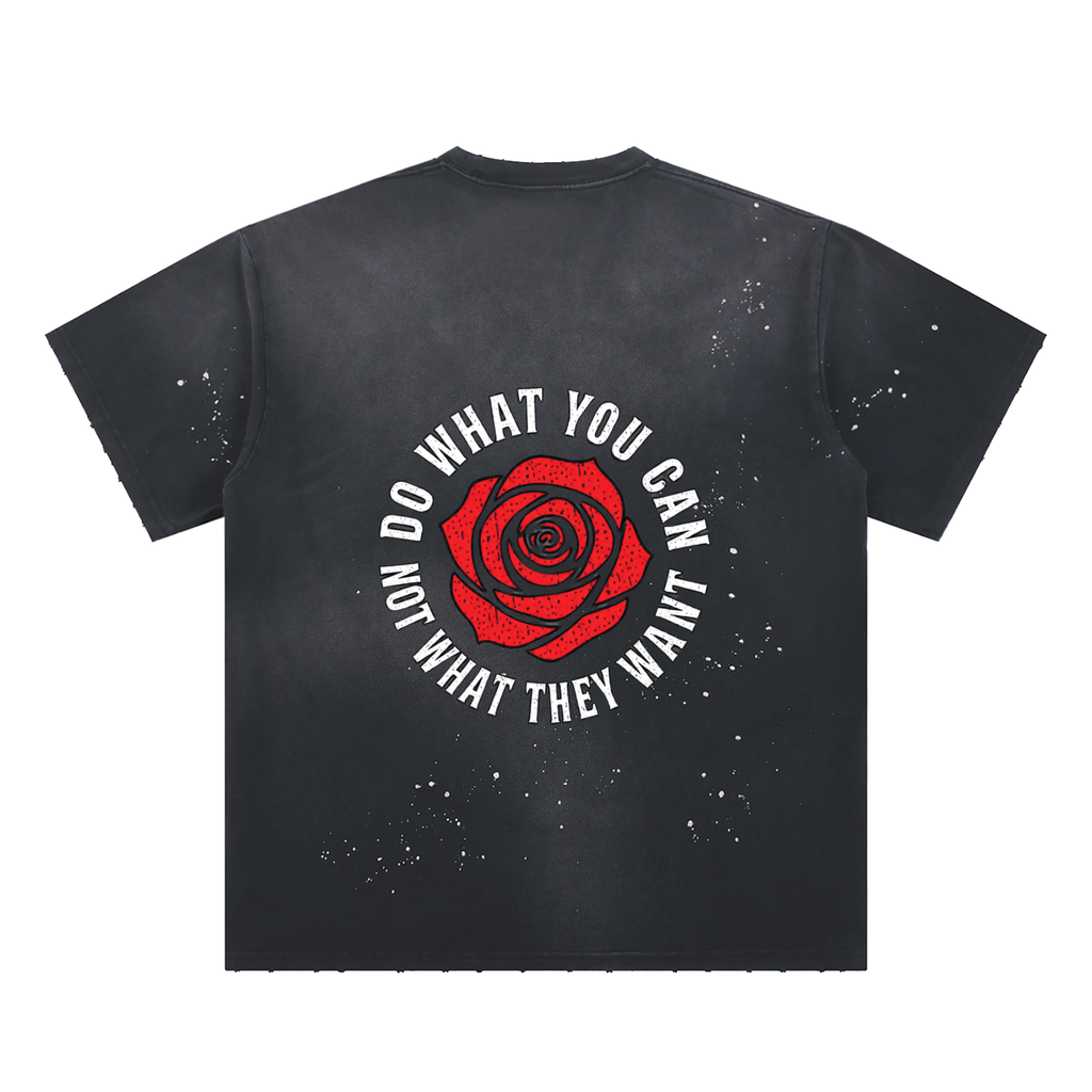 Hand-Frayed Sunfade Paint Splatter T-Shirt