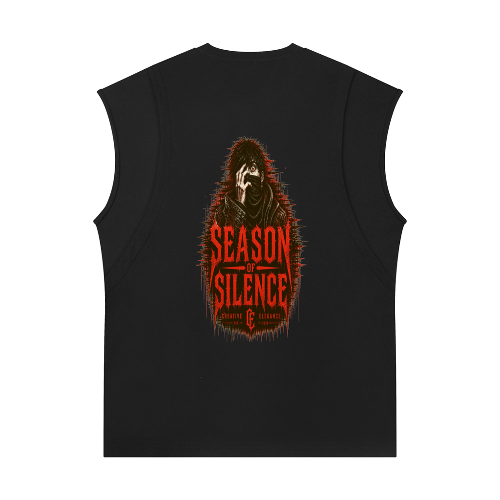 Spliced Panel Sleeveless Muscle T-Shirt