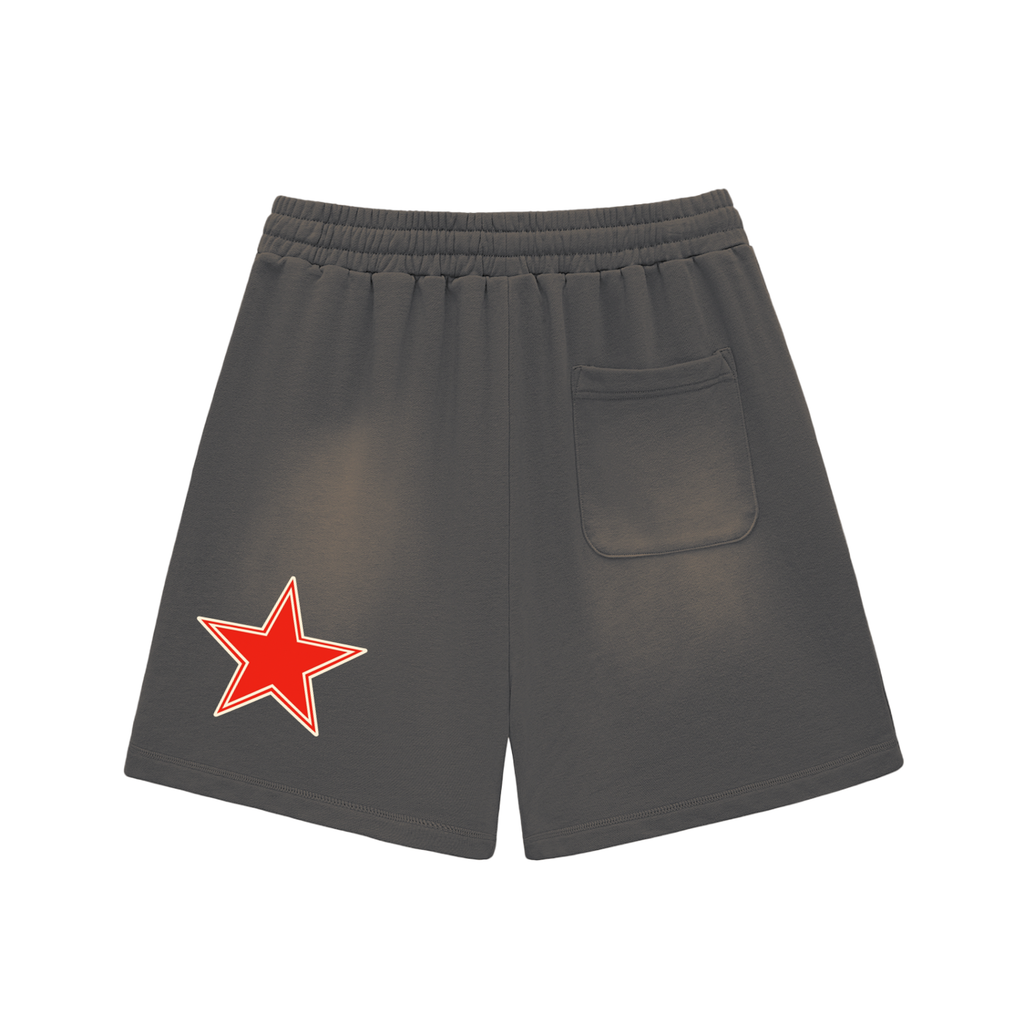 Sun Fade Raw Edge Cotton Shorts