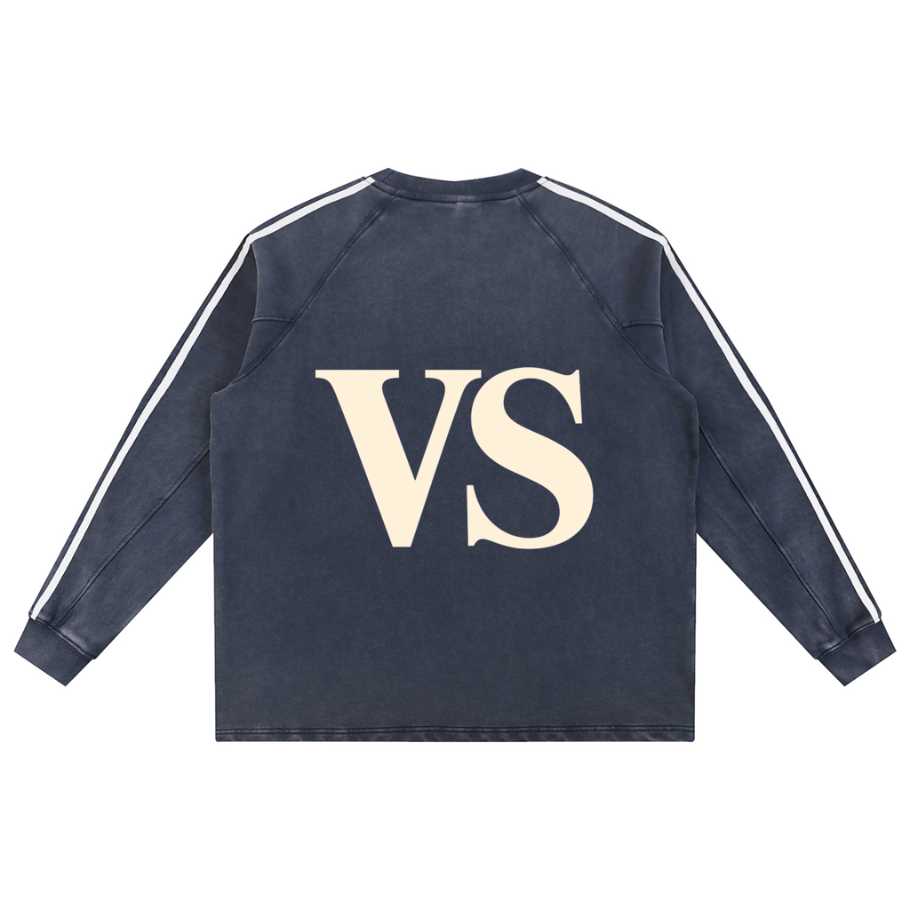 Snow Washed Contrast Tape Sweatshirt
