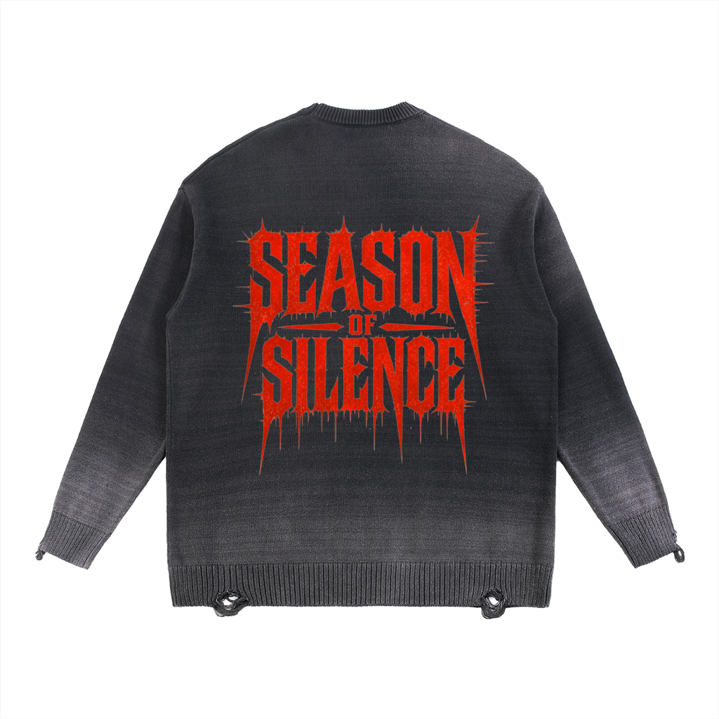 Sun Fade Distressed Ripped Crewneck sweater