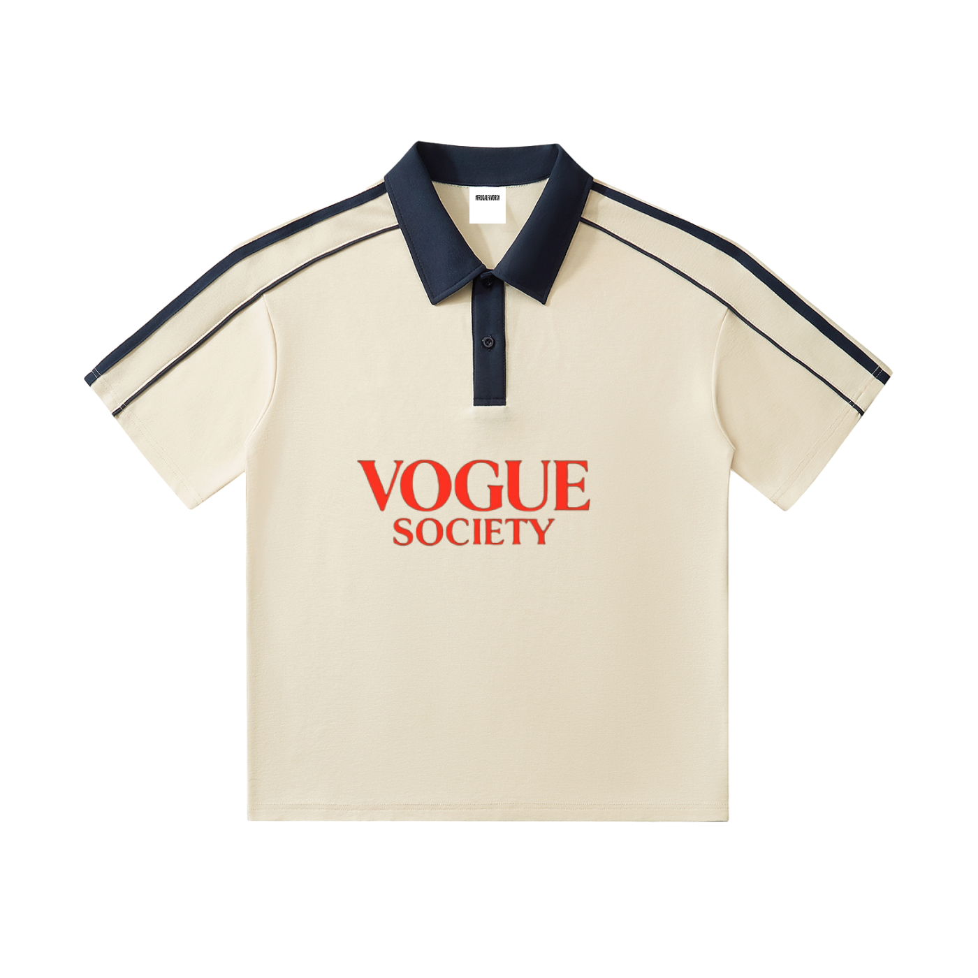 Contrast Collar Short-Sleeve Polo Shirt