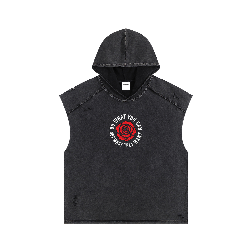 Snow Washed Boxy Hooded Tank Top