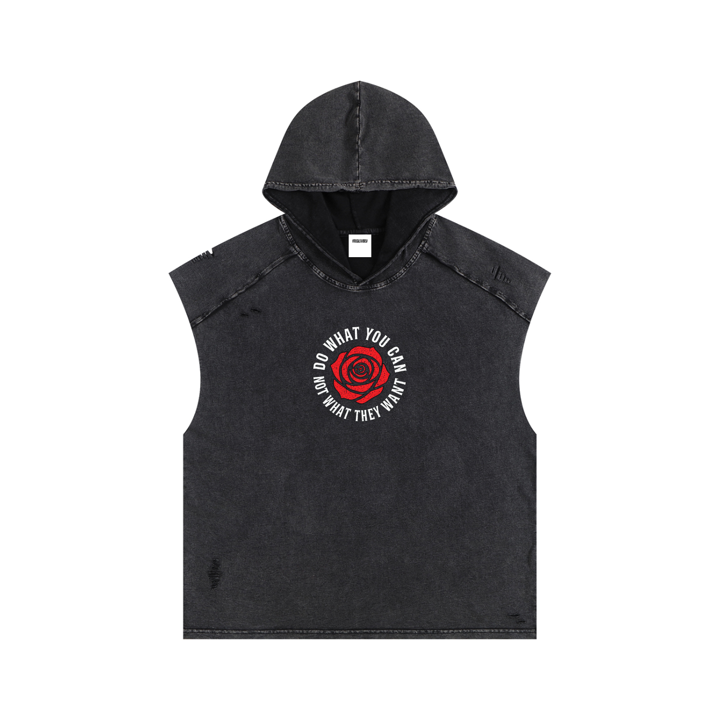 Snow Washed Boxy Hooded Tank Top