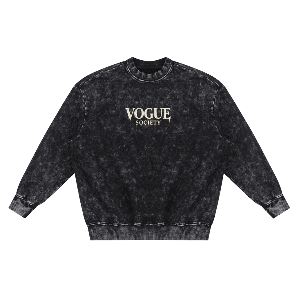 Snow Washed Hand-Frayed Sweatshirt