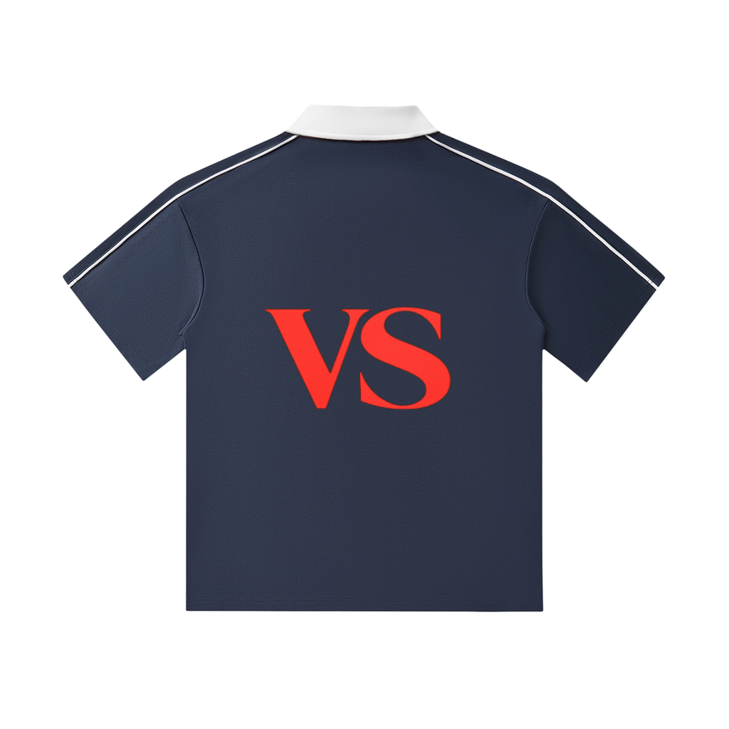 Contrast Collar Short-Sleeve Polo Shirt