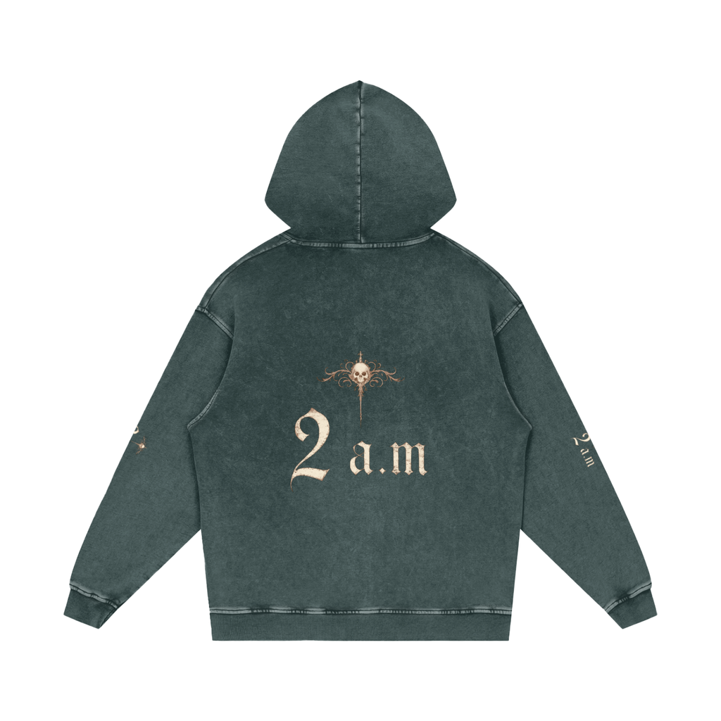 Snow Washed Loose Cotton Hoodie