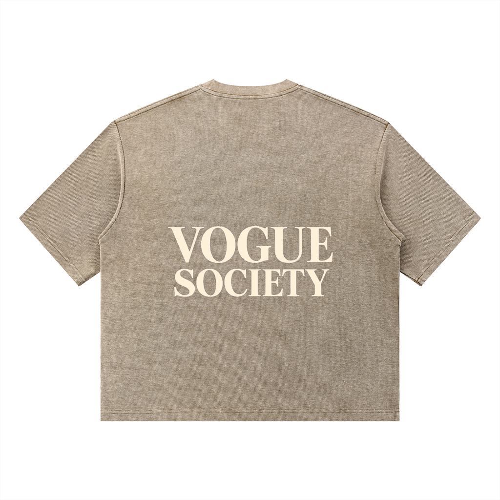 Unisex Mineral Wash Waffle Boxy T-Shirt