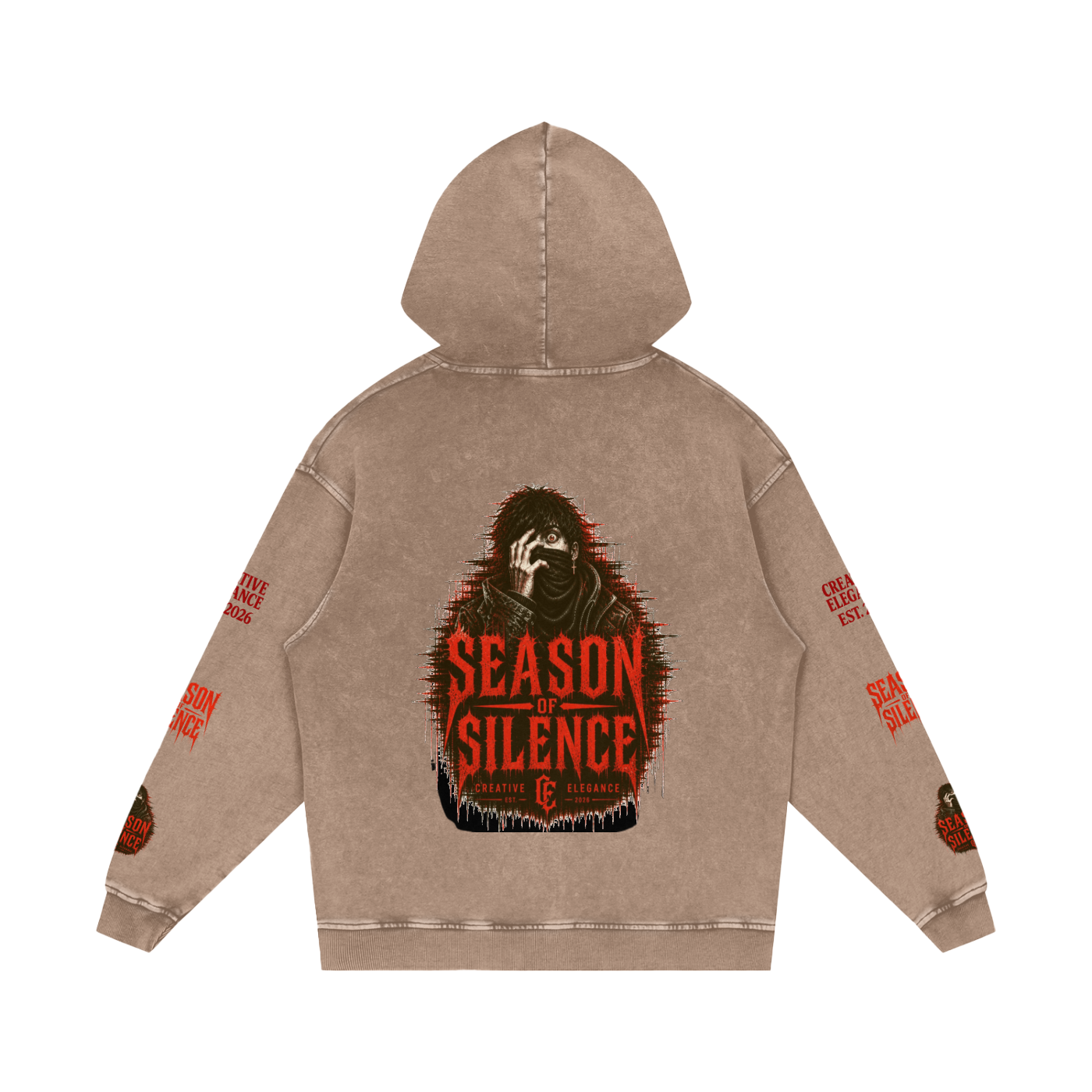 Snow Washed Loose Cotton Hoodie
