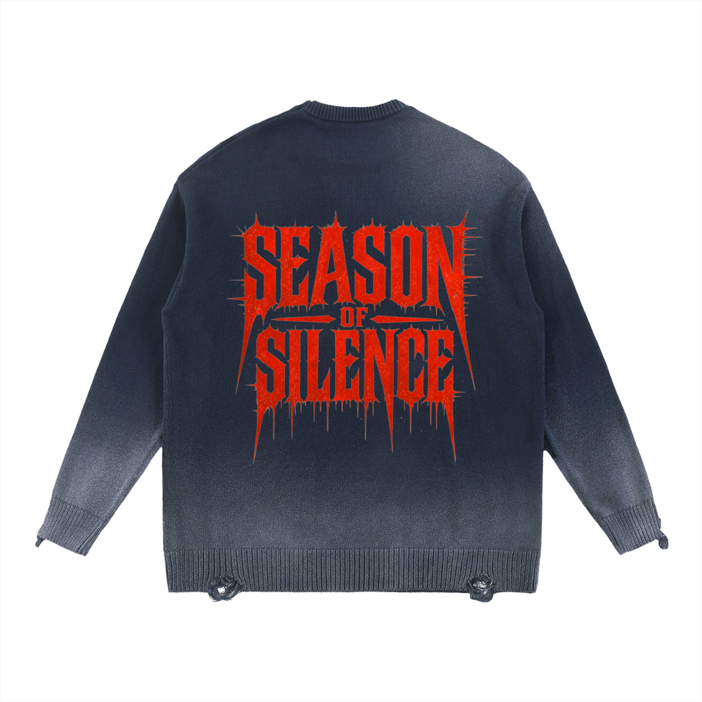 Sun Fade Distressed Ripped Crewneck sweater