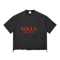 Snow Wash Raw-Hem Boxy T-shirt