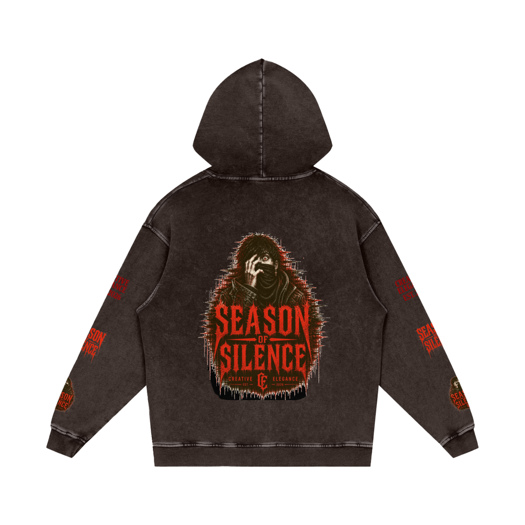Snow Washed Loose Cotton Hoodie
