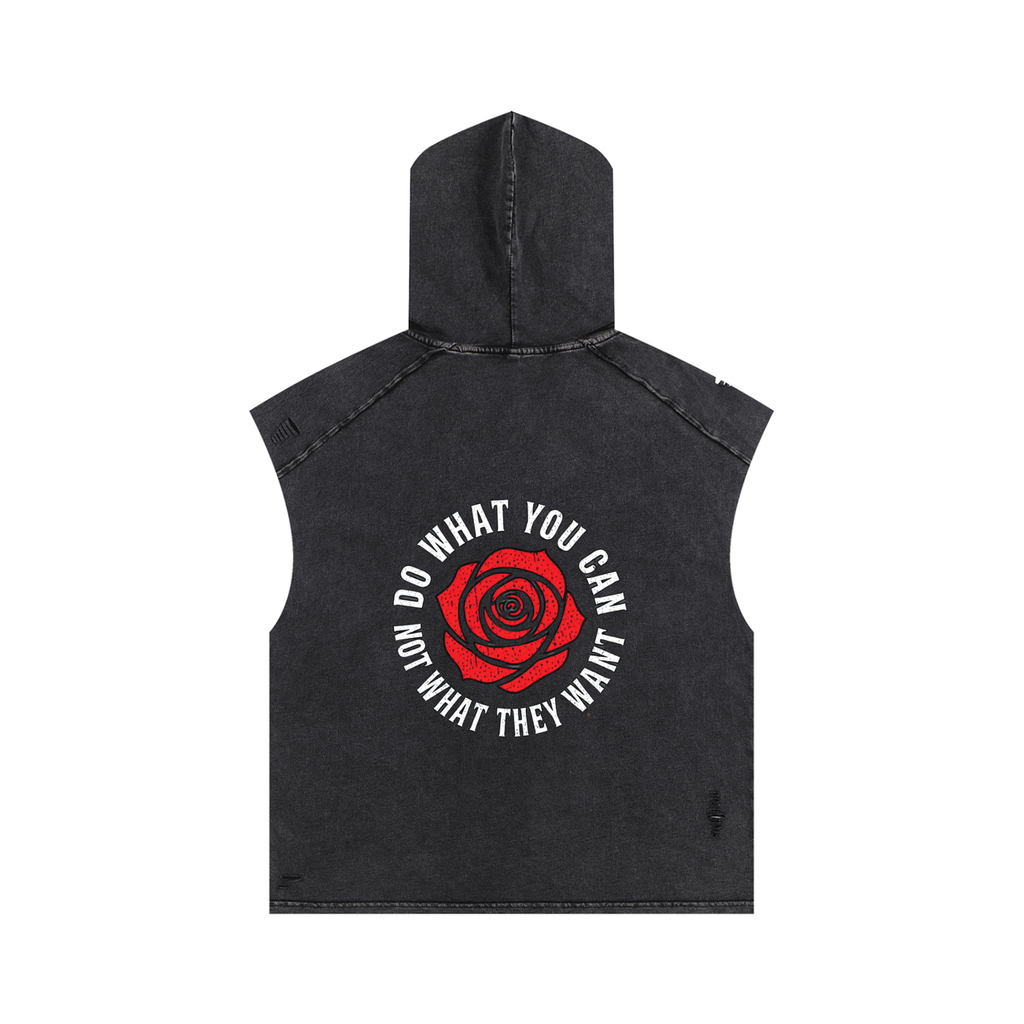 Snow Washed Boxy Hooded Tank Top