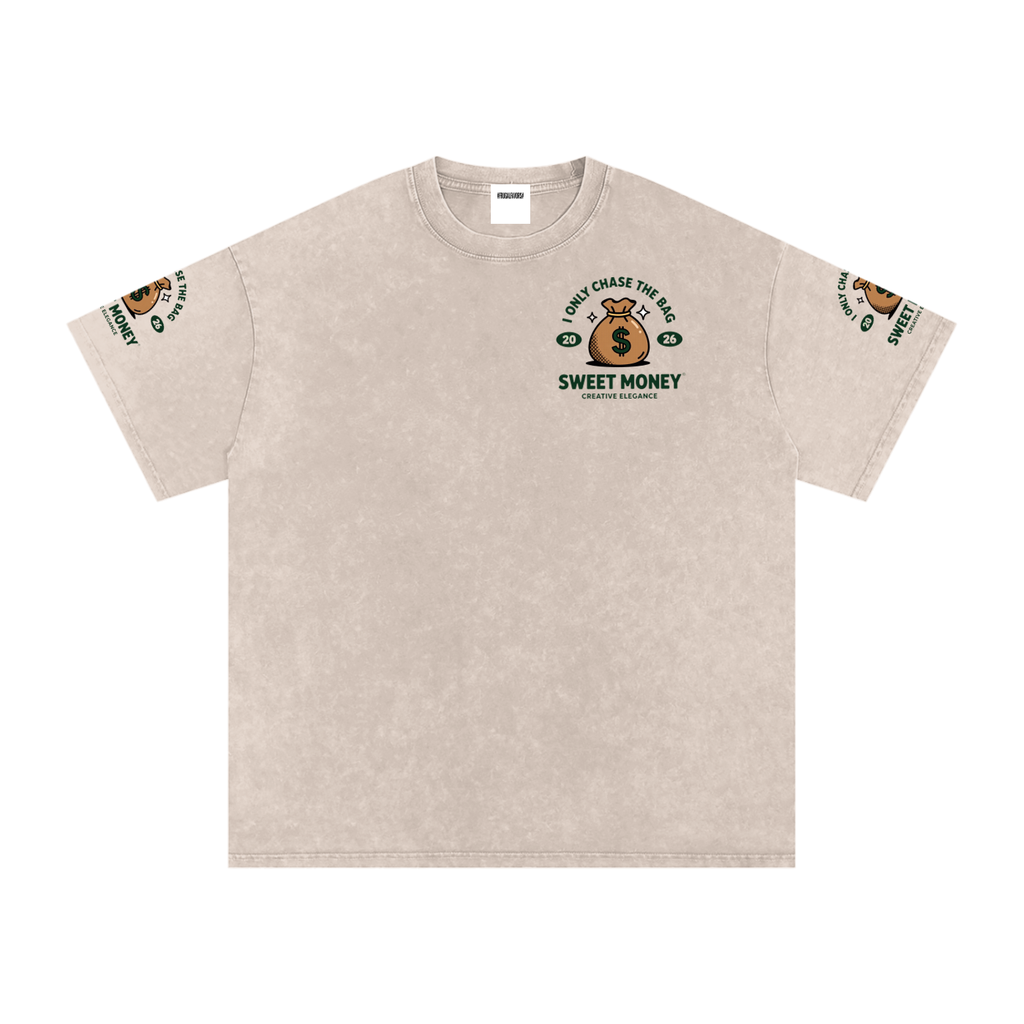 Snow Washed Oversized Cotton T-Shirt