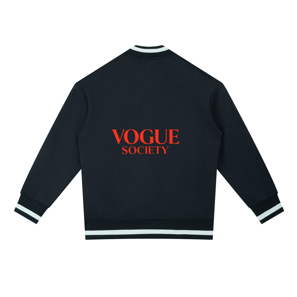Contrast Piping Zip Bomber Jacket