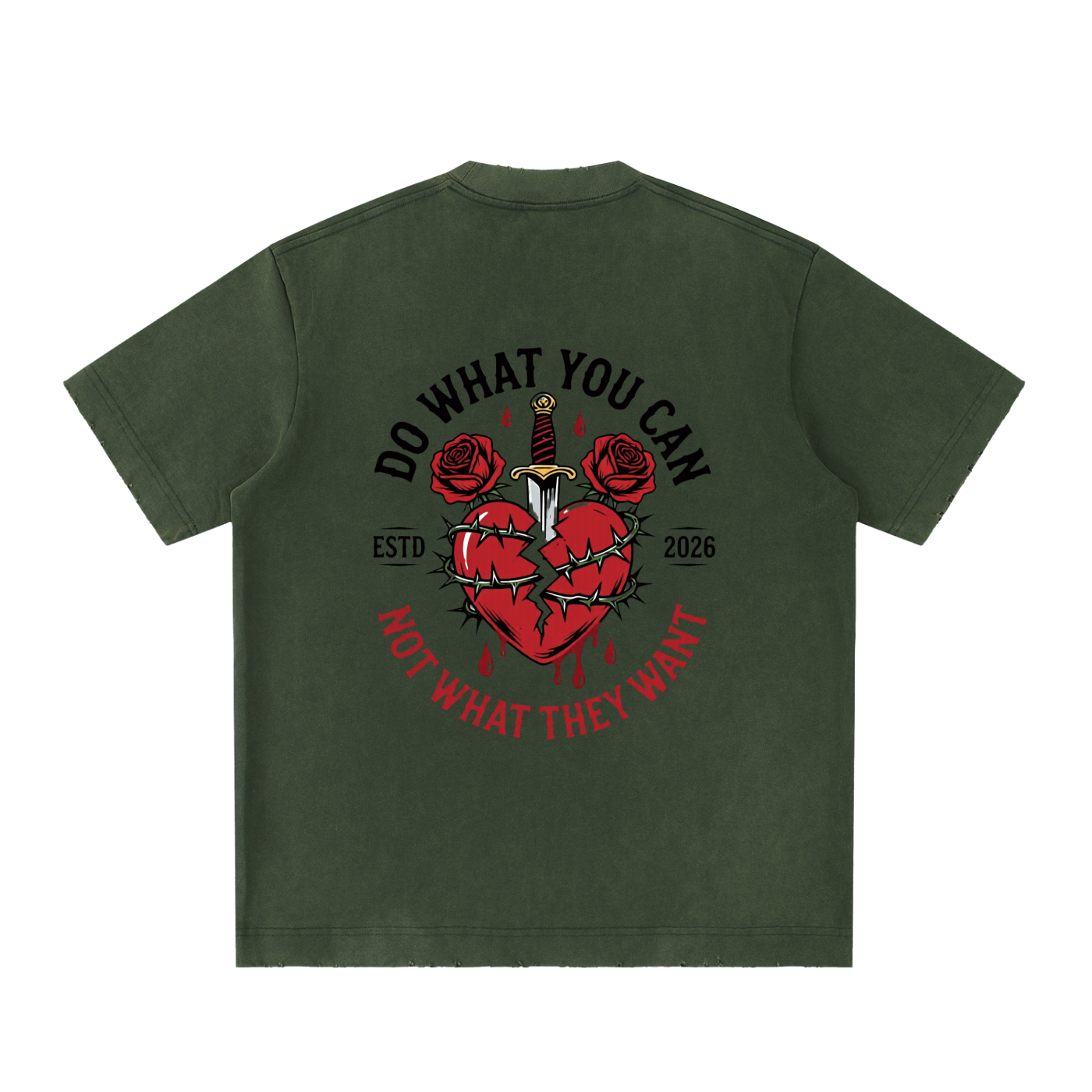 Heavyweight Vintage Washed Frayed T-Shirt